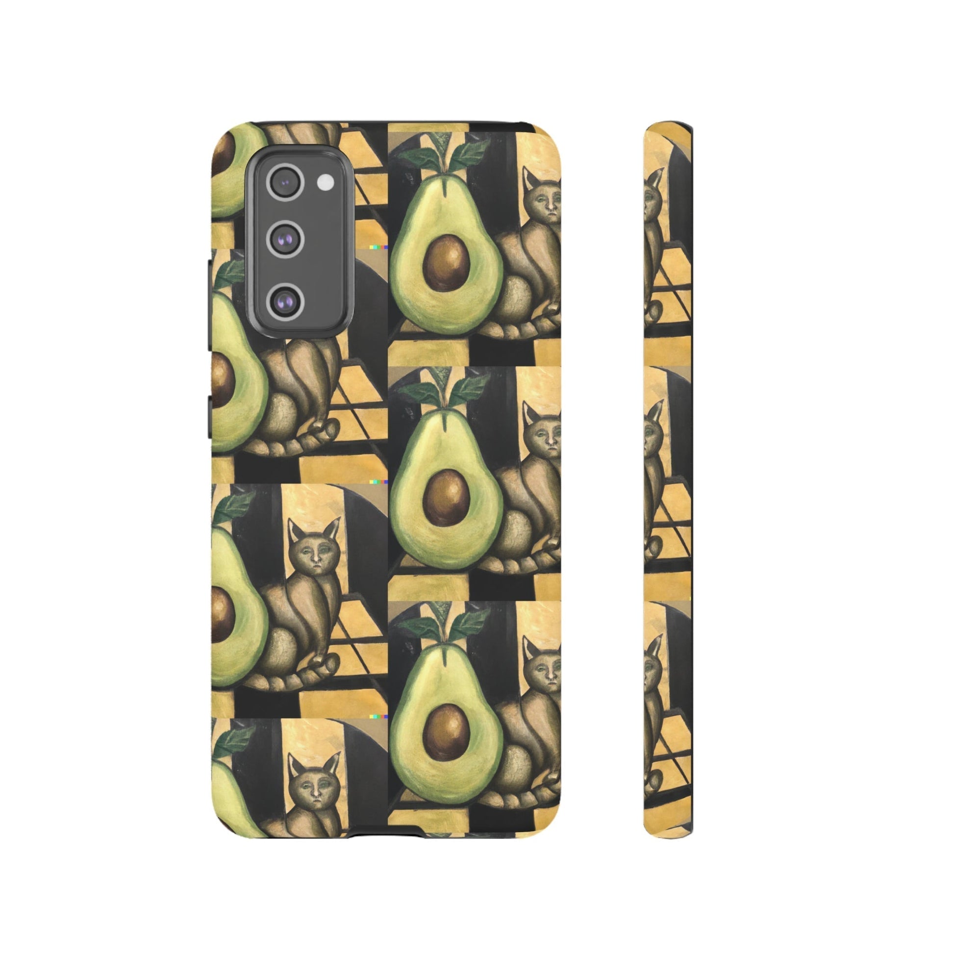 Phone Case-Cat Doesn't Notice Avocado | Tough-Samsung Galaxy S20 FE-Matte-PhoneCaseBoss-Phone-Best-Phone-Cases