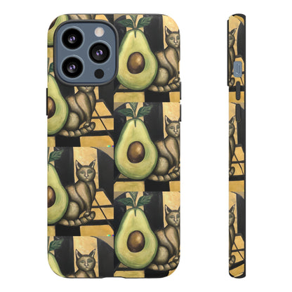 Phone Case-Cat Doesn't Notice Avocado | Tough-iPhone 13 Pro Max-Matte-PhoneCaseBoss-Phone-Best-Phone-Cases