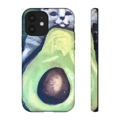 Phone Case-Cat Hugs Avocado | Tough-iPhone 12-Matte-PhoneCaseBoss-Phone-Best-Phone-Cases