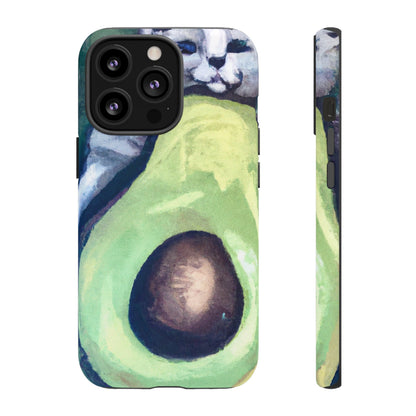 Phone Case-Cat Hugs Avocado | Tough-iPhone 13 Pro-Matte-PhoneCaseBoss-Phone-Best-Phone-Cases