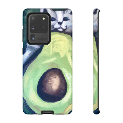 Phone Case-Cat Hugs Avocado | Tough-Samsung Galaxy S20 Ultra-Glossy-PhoneCaseBoss-Phone-Best-Phone-Cases