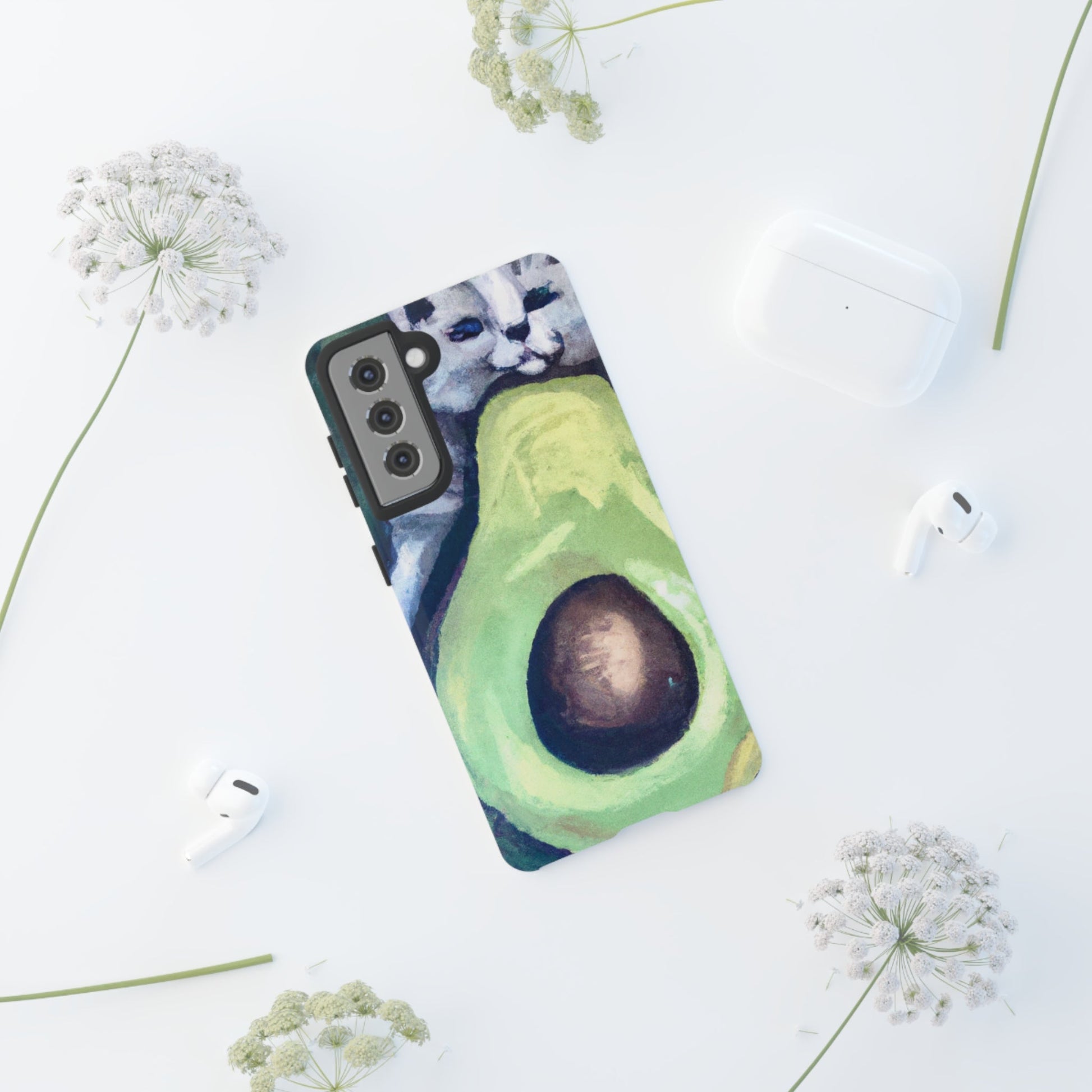 Phone Case-Cat Hugs Avocado | Tough-PhoneCaseBoss-Phone-Best-Phone-Cases