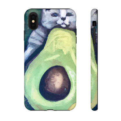 Phone Case-Cat Hugs Avocado | Tough-iPhone XS MAX-Matte-PhoneCaseBoss-Phone-Best-Phone-Cases