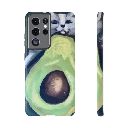 Phone Case-Cat Hugs Avocado | Tough-Samsung Galaxy S21 Ultra-Glossy-PhoneCaseBoss-Phone-Best-Phone-Cases