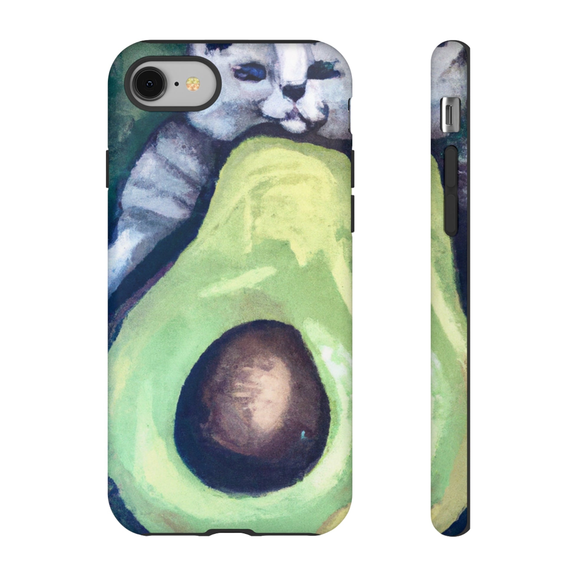 Phone Case-Cat Hugs Avocado | Tough-iPhone 8-Matte-PhoneCaseBoss-Phone-Best-Phone-Cases