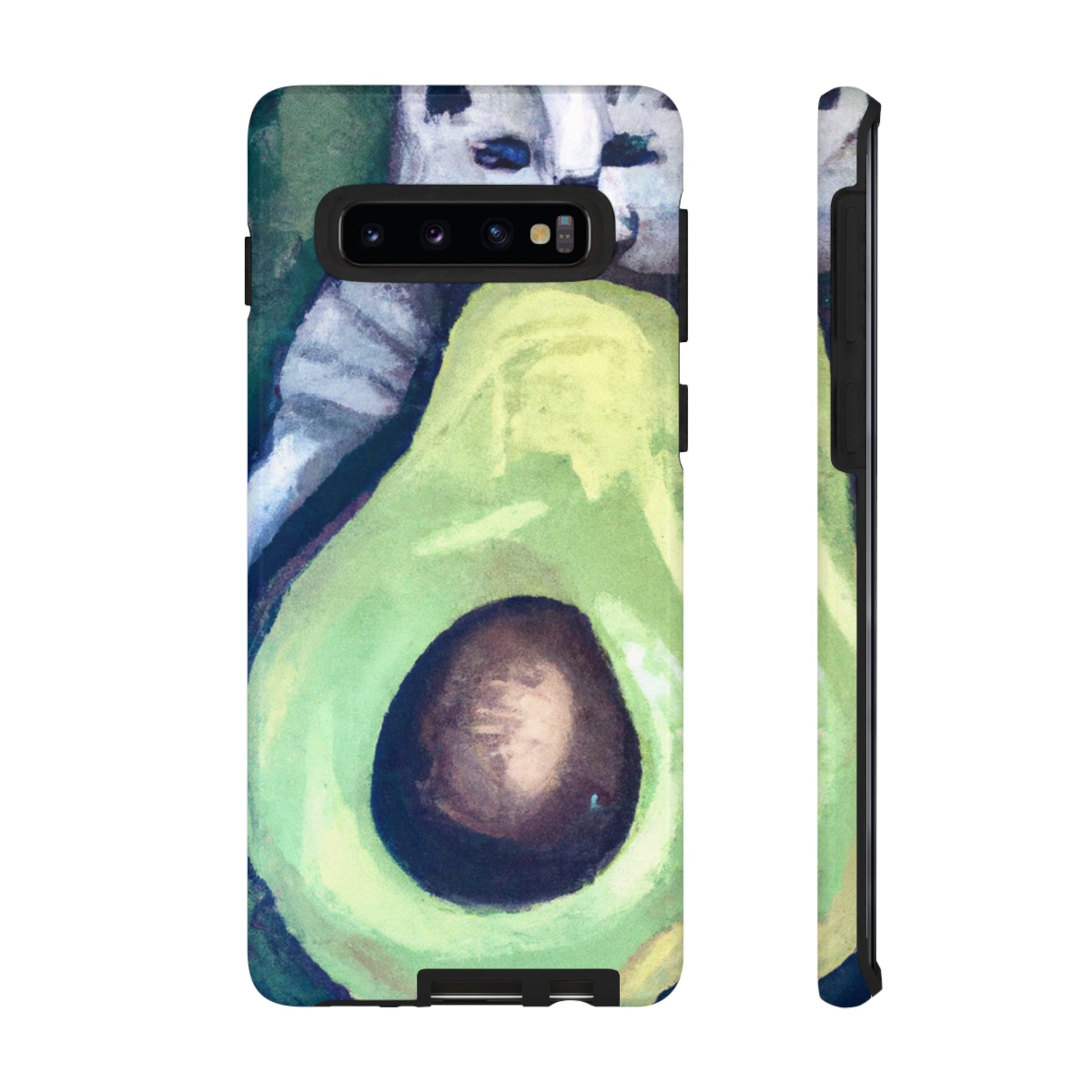 Phone Case-Cat Hugs Avocado | Tough-Samsung Galaxy S10-Glossy-PhoneCaseBoss-Phone-Best-Phone-Cases