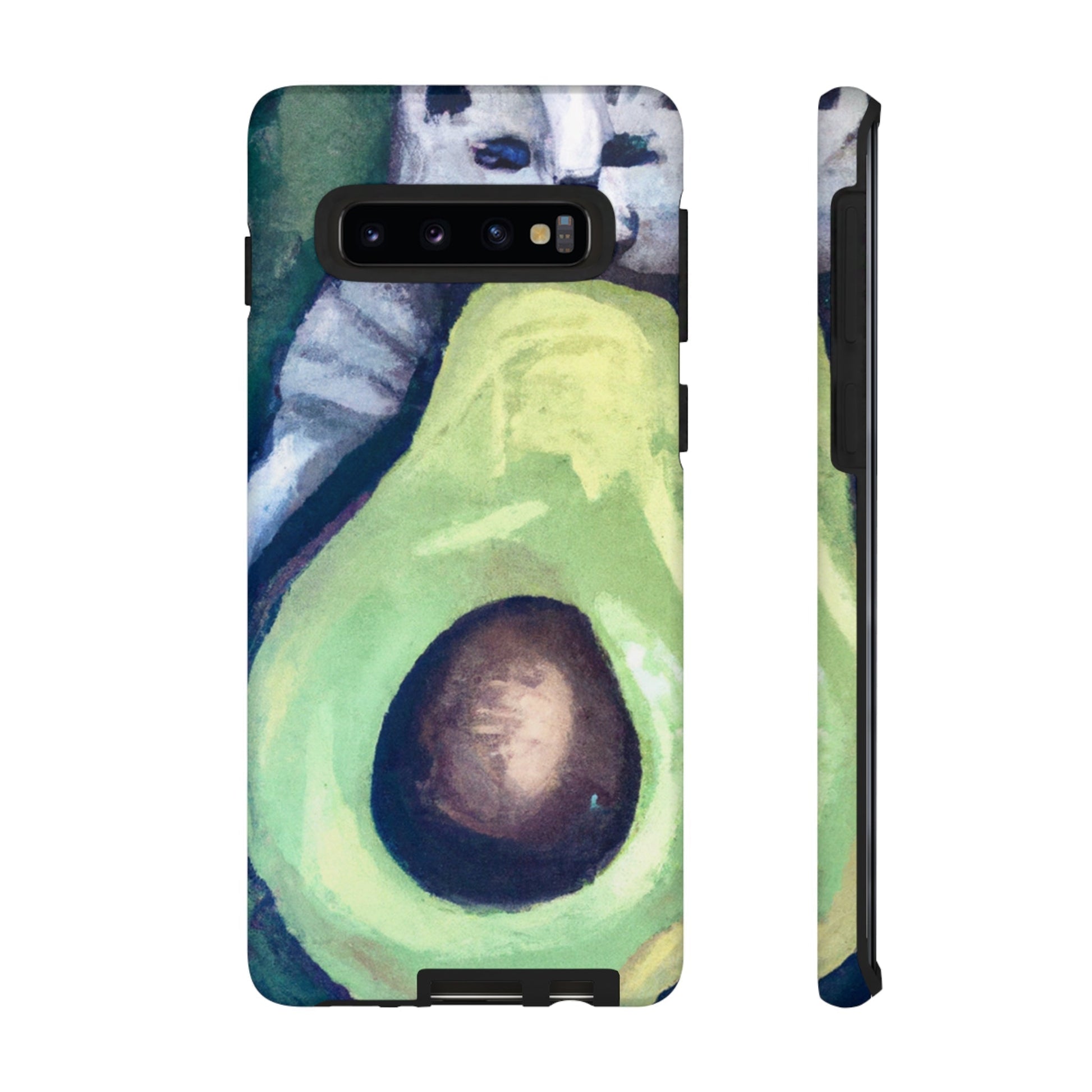 Phone Case-Cat Hugs Avocado | Tough-Samsung Galaxy S10-Matte-PhoneCaseBoss-Phone-Best-Phone-Cases