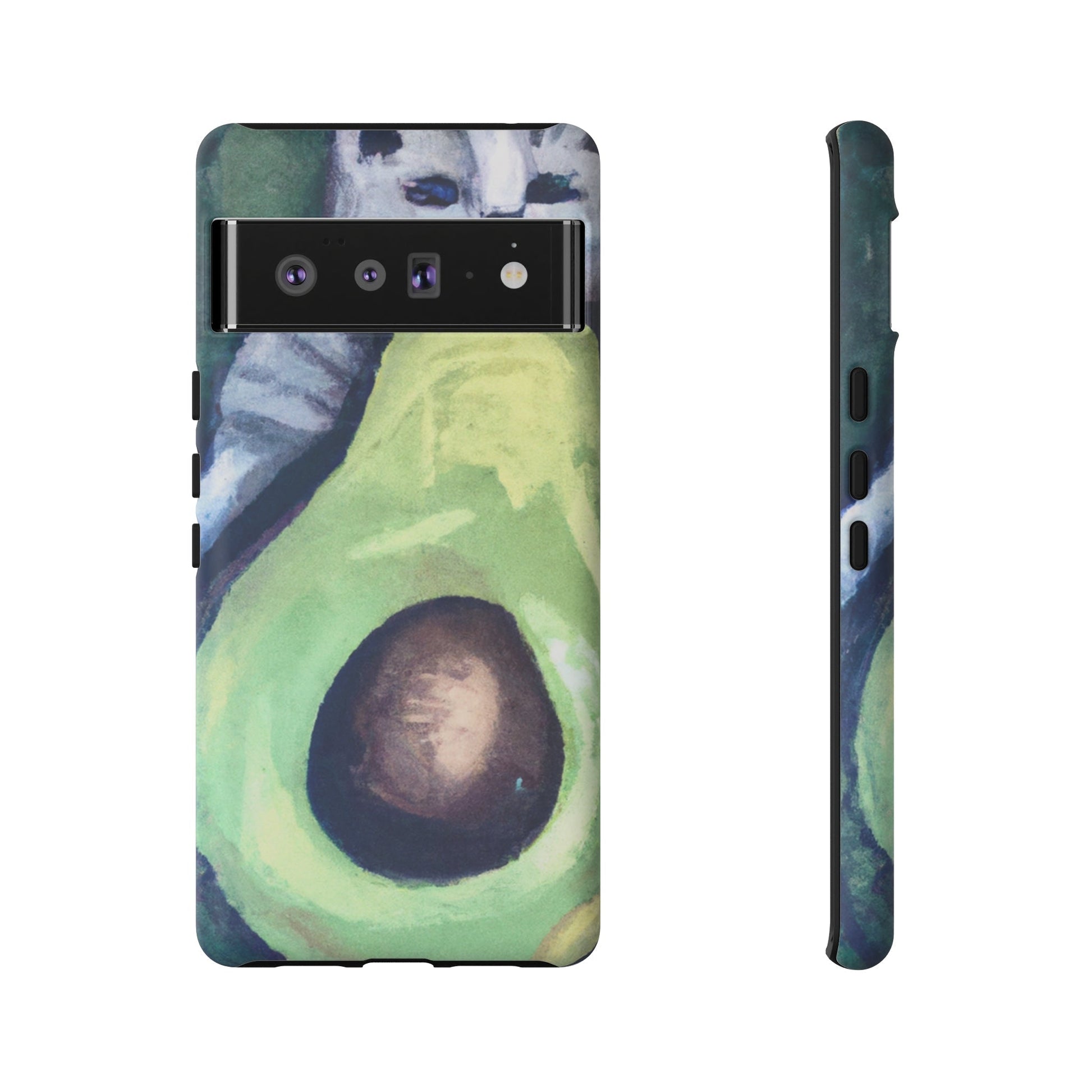 Phone Case-Cat Hugs Avocado | Tough-Google Pixel 6 Pro-Matte-PhoneCaseBoss-Phone-Best-Phone-Cases