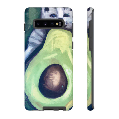 Phone Case-Cat Hugs Avocado | Tough-Samsung Galaxy S10 Plus-Matte-PhoneCaseBoss-Phone-Best-Phone-Cases