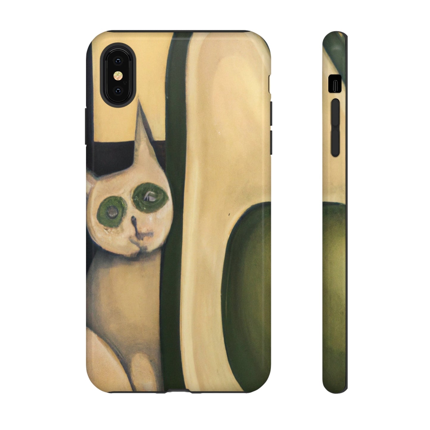 Phone Case-Cat Loves Avocado | Tough-iPhone XS MAX-Glossy-PhoneCaseBoss-Phone-Best-Phone-Cases