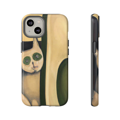 Phone Case-Cat Loves Avocado | Tough-iPhone 14-Glossy-PhoneCaseBoss-Phone-Best-Phone-Cases