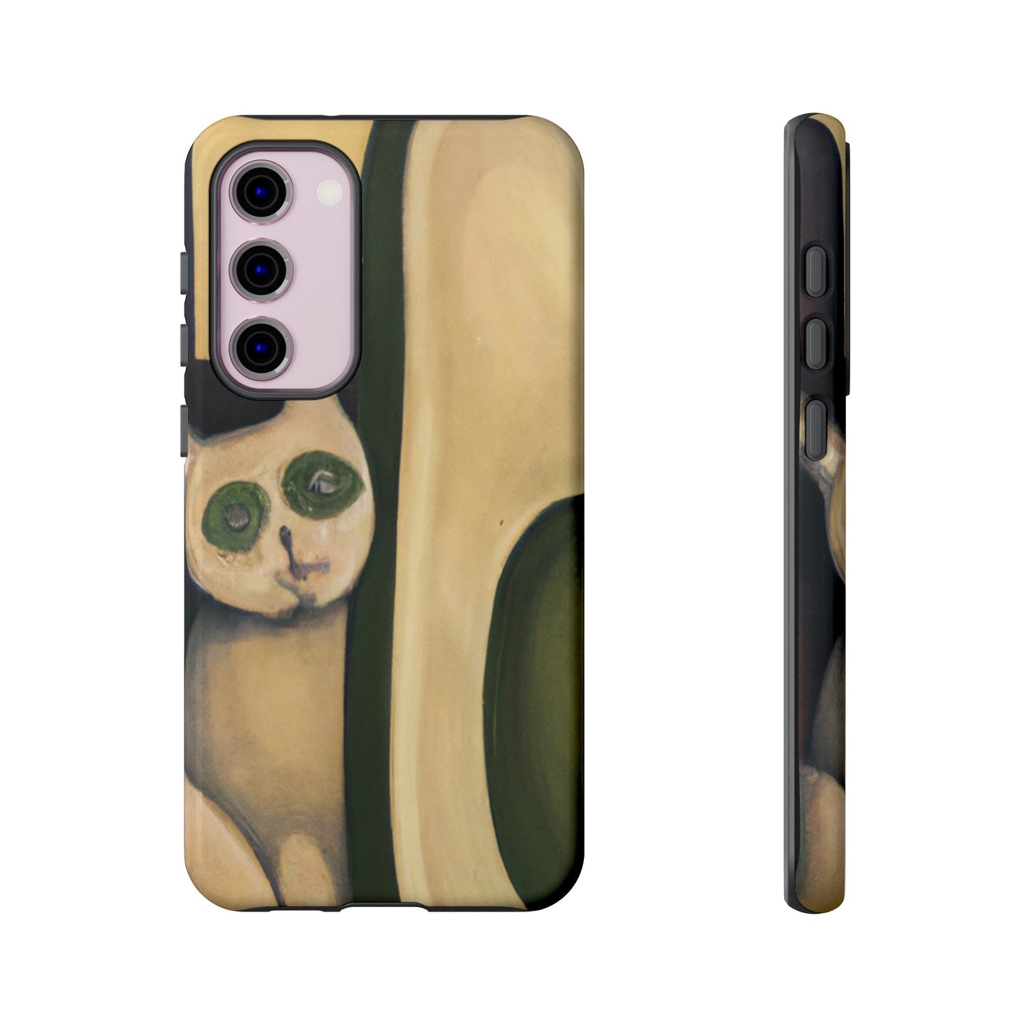 Phone Case-Cat Loves Avocado | Tough-Samsung Galaxy S23 Plus-Glossy-PhoneCaseBoss-Phone-Best-Phone-Cases