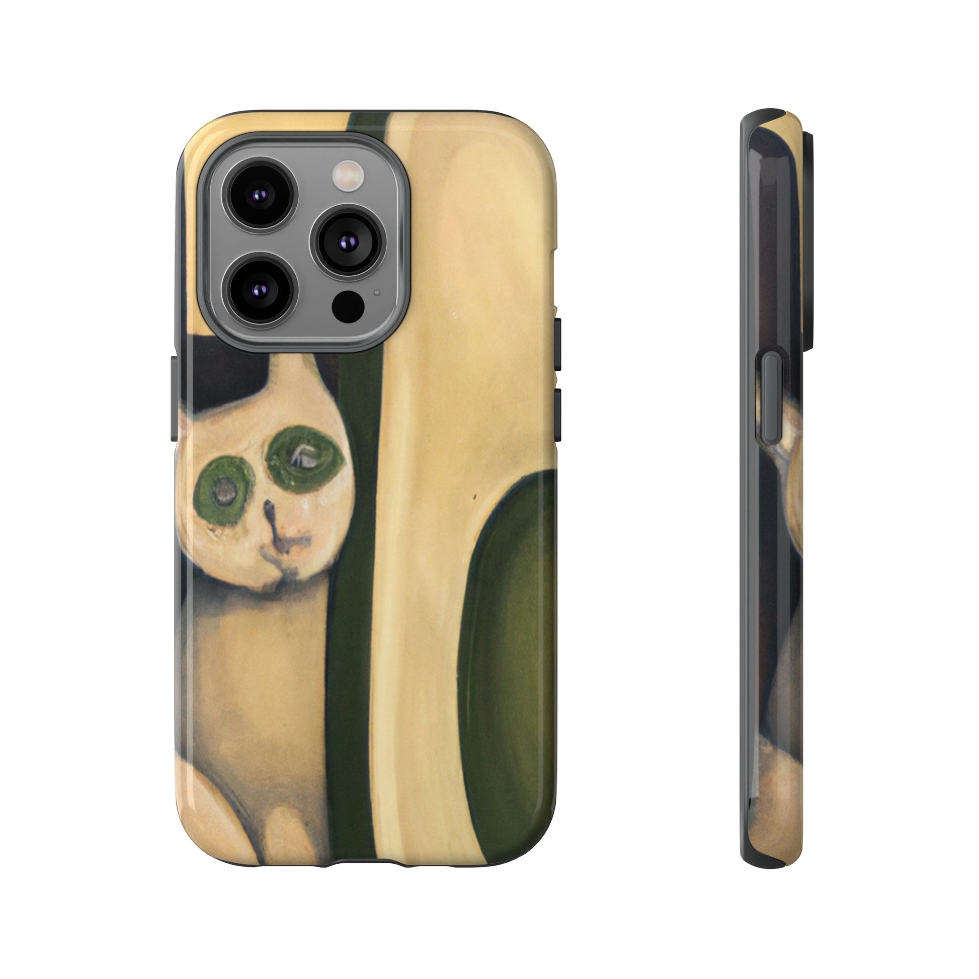 Phone Case-Cat Loves Avocado | Tough-iPhone 14 Pro-Glossy-PhoneCaseBoss-Phone-Best-Phone-Cases