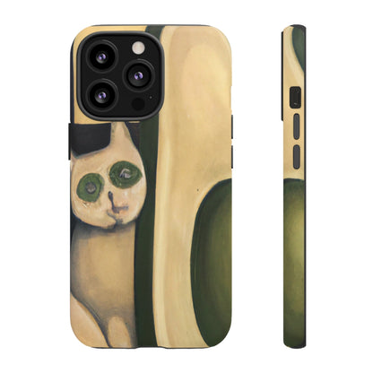 Phone Case-Cat Loves Avocado | Tough-iPhone 13 Pro-Matte-PhoneCaseBoss-Phone-Best-Phone-Cases