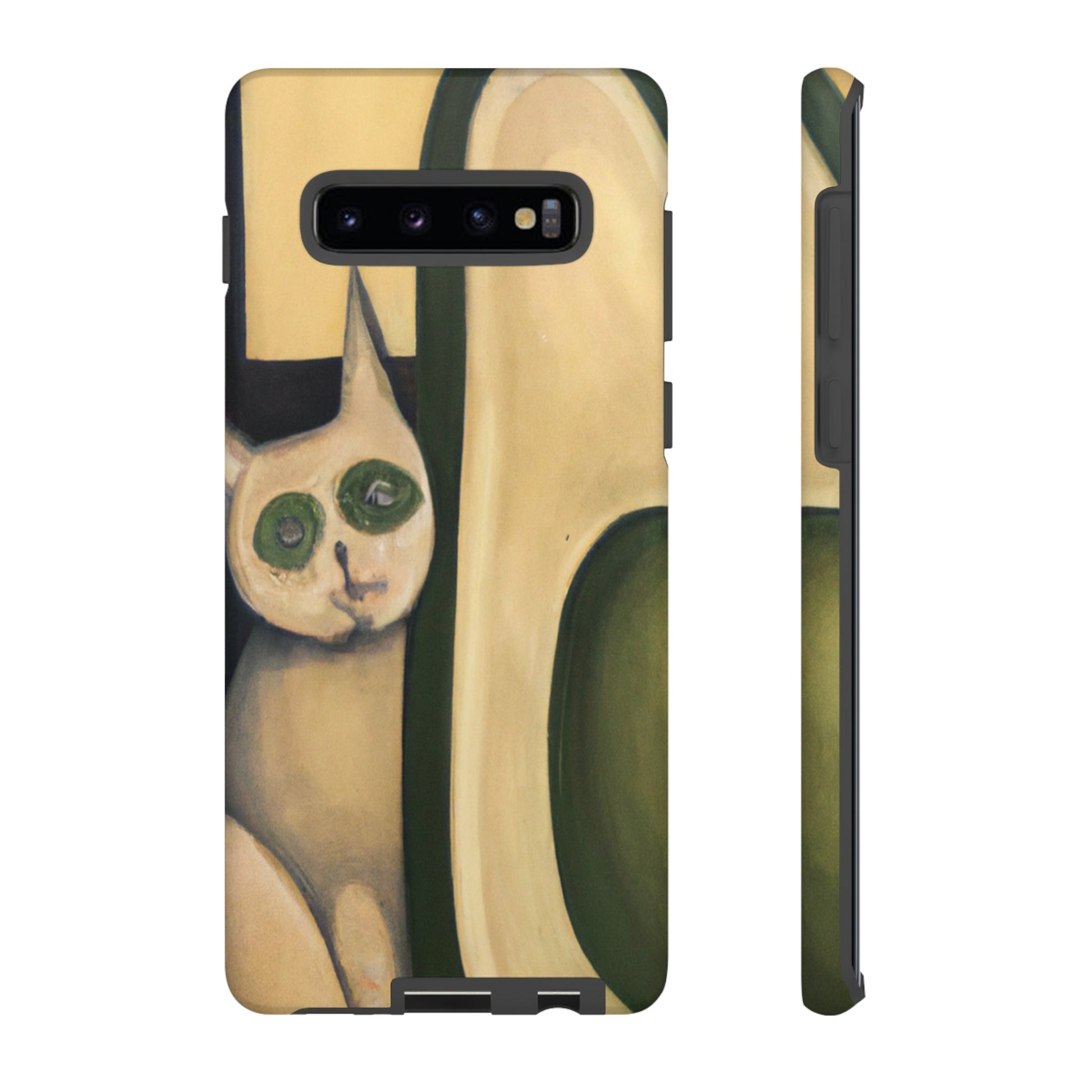 Phone Case-Cat Loves Avocado | Tough-Samsung Galaxy S10 Plus-Matte-PhoneCaseBoss-Phone-Best-Phone-Cases