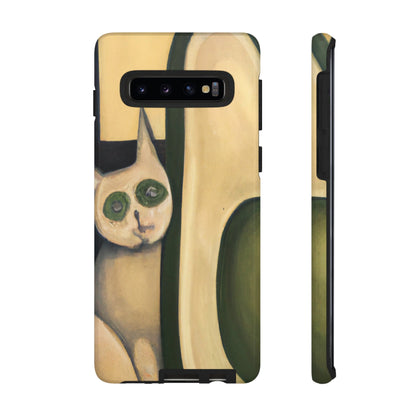 Phone Case-Cat Loves Avocado | Tough-Samsung Galaxy S10-Glossy-PhoneCaseBoss-Phone-Best-Phone-Cases