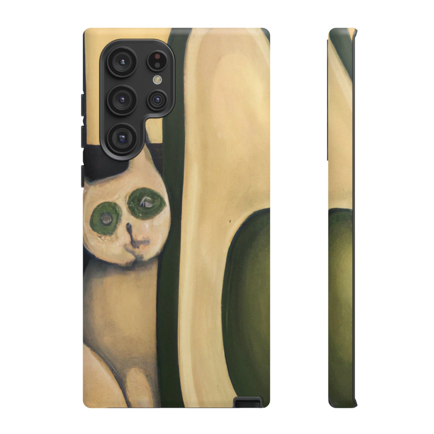 Phone Case-Cat Loves Avocado | Tough-Samsung Galaxy S22 Ultra-Matte-PhoneCaseBoss-Phone-Best-Phone-Cases