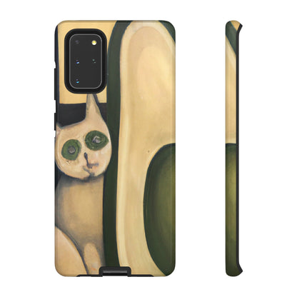 Phone Case-Cat Loves Avocado | Tough-Samsung Galaxy S20+-Glossy-PhoneCaseBoss-Phone-Best-Phone-Cases