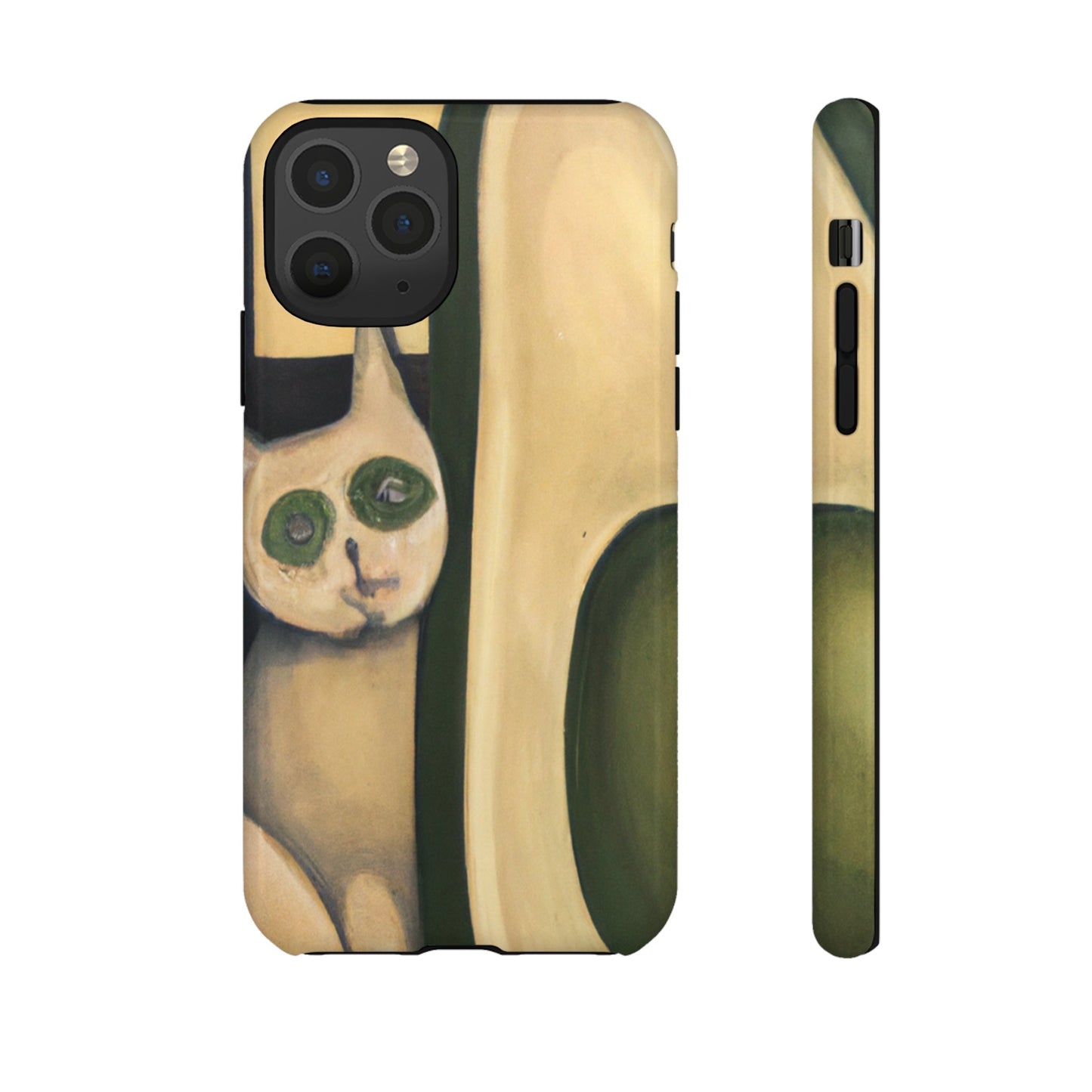 Phone Case-Cat Loves Avocado | Tough-iPhone 11 Pro-Glossy-PhoneCaseBoss-Phone-Best-Phone-Cases