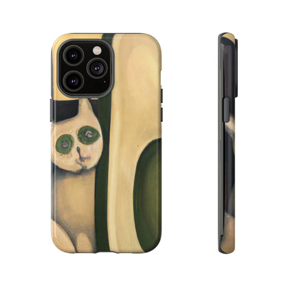 Phone Case-Cat Loves Avocado | Tough-iPhone 14 Pro Max-Glossy-PhoneCaseBoss-Phone-Best-Phone-Cases