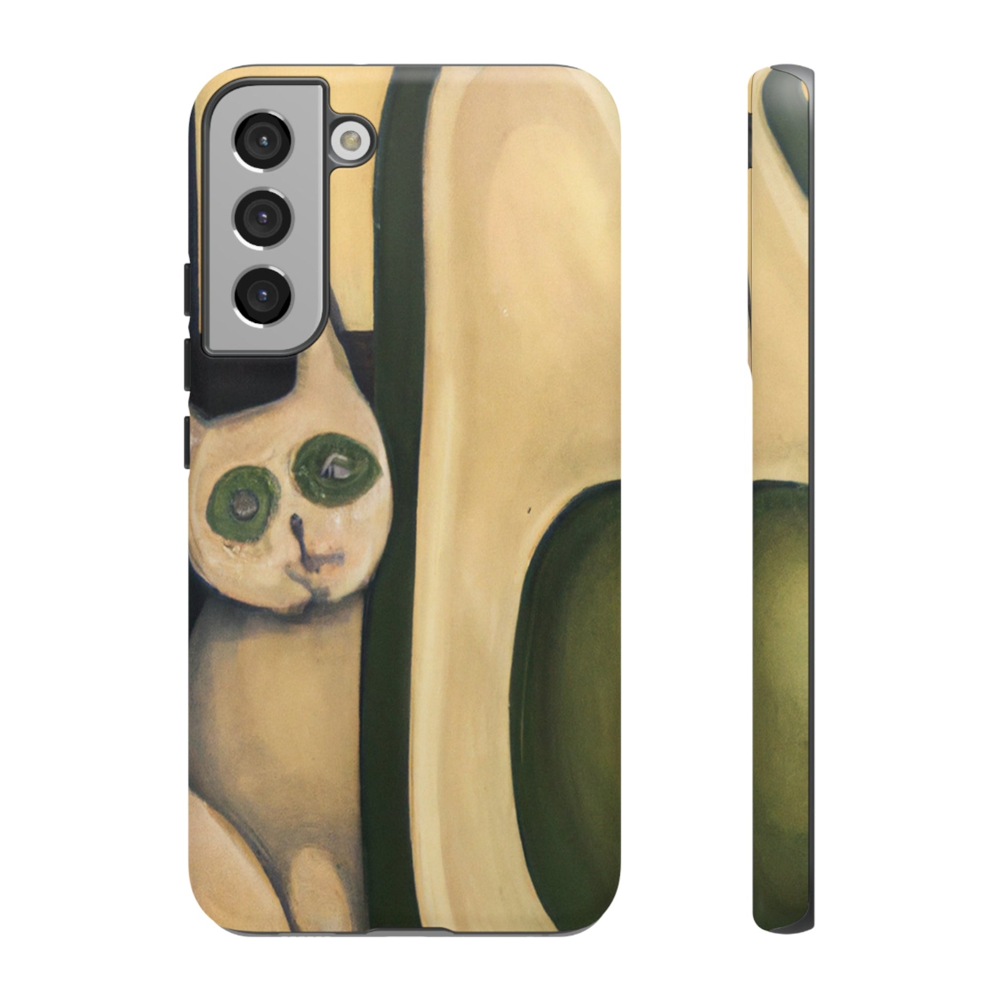 Phone Case-Cat Loves Avocado | Tough-Samsung Galaxy S22 Plus-Matte-PhoneCaseBoss-Phone-Best-Phone-Cases