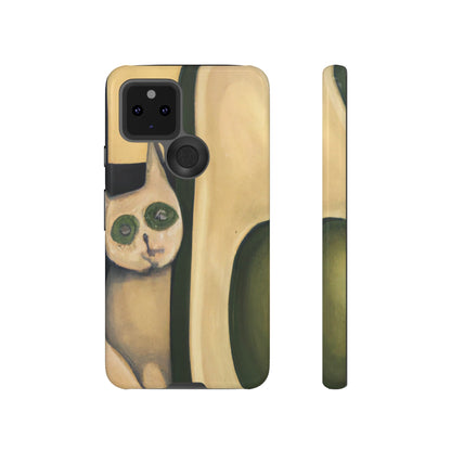 Phone Case-Cat Loves Avocado | Tough-Google Pixel 5 5G-Glossy-PhoneCaseBoss-Phone-Best-Phone-Cases