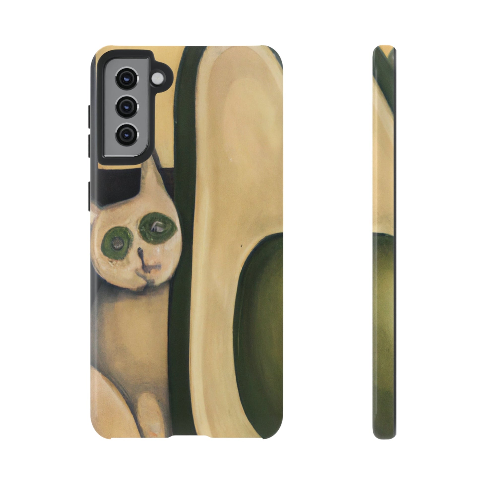 Phone Case-Cat Loves Avocado | Tough-Samsung Galaxy S21 Plus-Glossy-PhoneCaseBoss-Phone-Best-Phone-Cases