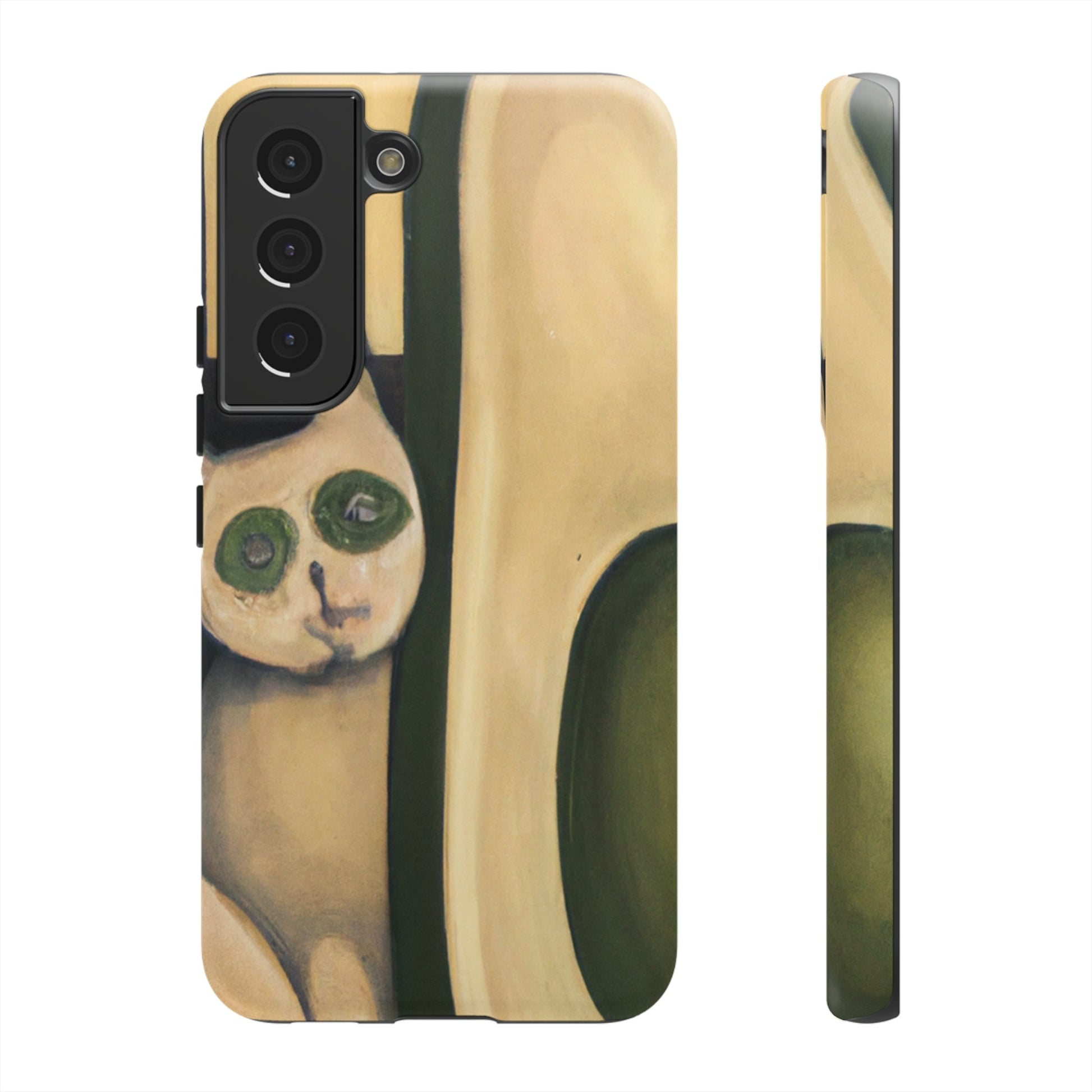 Phone Case-Cat Loves Avocado | Tough-Samsung Galaxy S22-Matte-PhoneCaseBoss-Phone-Best-Phone-Cases