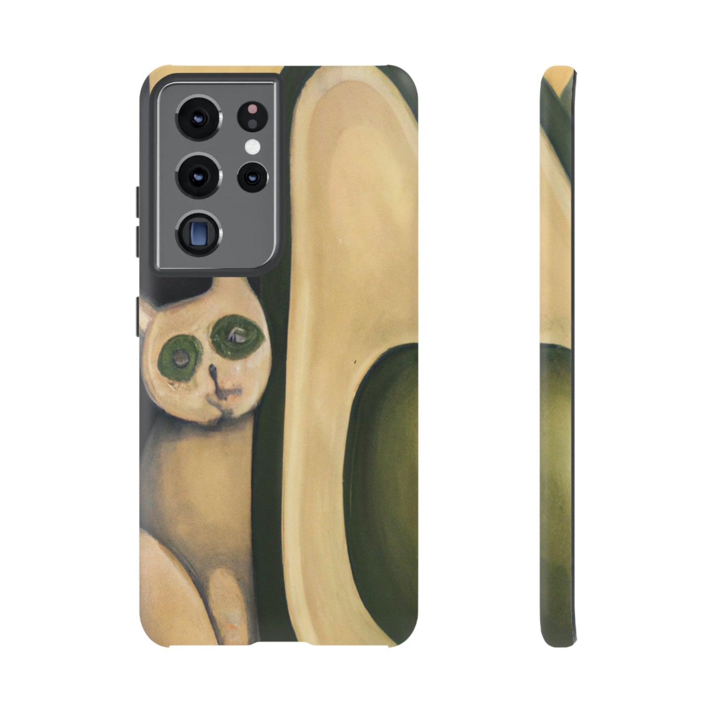 Phone Case-Cat Loves Avocado | Tough-Samsung Galaxy S21 Ultra-Matte-PhoneCaseBoss-Phone-Best-Phone-Cases