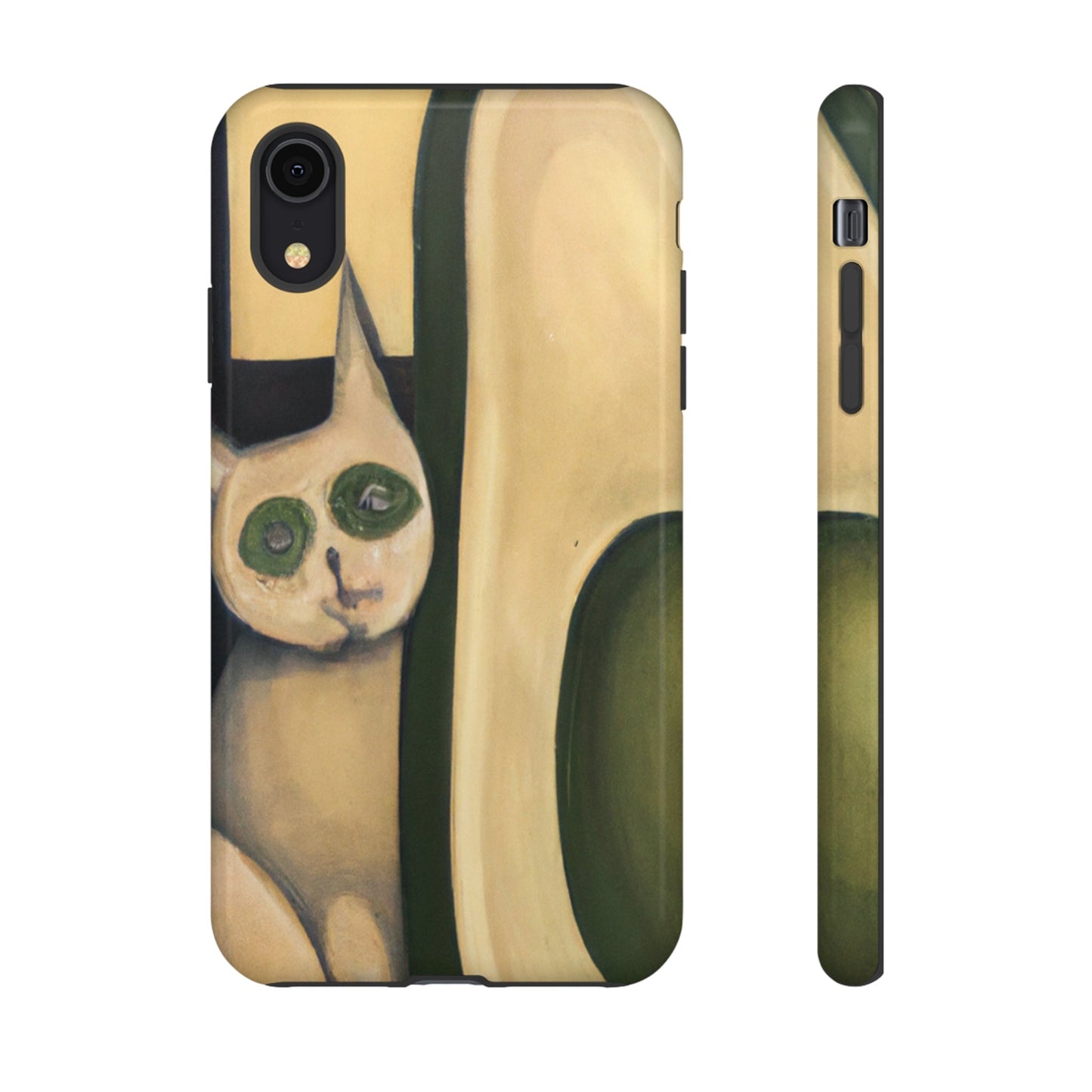 Phone Case-Cat Loves Avocado | Tough-iPhone XR-Glossy-PhoneCaseBoss-Phone-Best-Phone-Cases