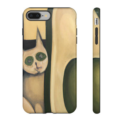 Phone Case-Cat Loves Avocado | Tough-iPhone 8 Plus-Glossy-PhoneCaseBoss-Phone-Best-Phone-Cases