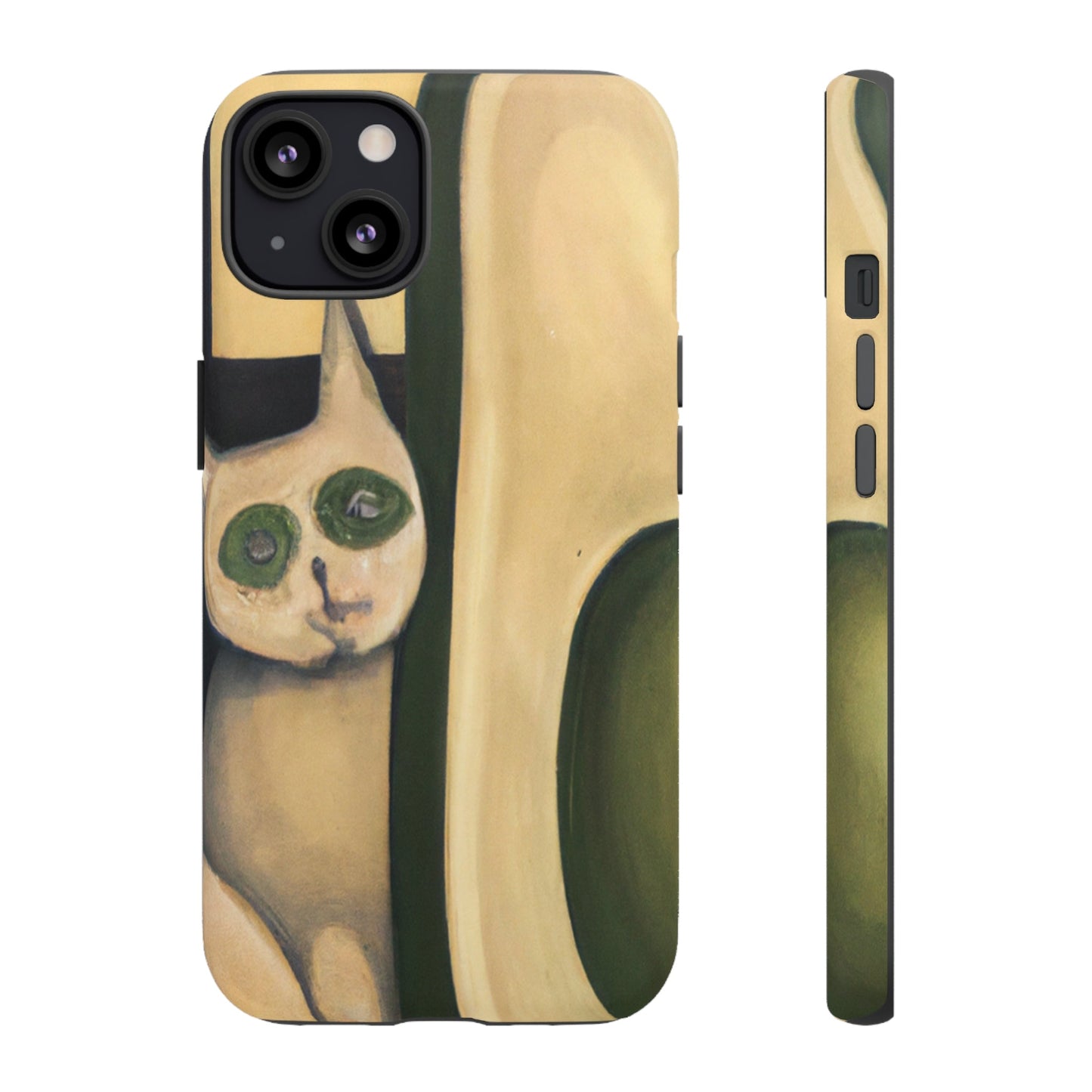 Phone Case-Cat Loves Avocado | Tough-iPhone 13-Matte-PhoneCaseBoss-Phone-Best-Phone-Cases