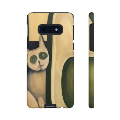 Phone Case-Cat Loves Avocado | Tough-Samsung Galaxy S10E-Matte-PhoneCaseBoss-Phone-Best-Phone-Cases