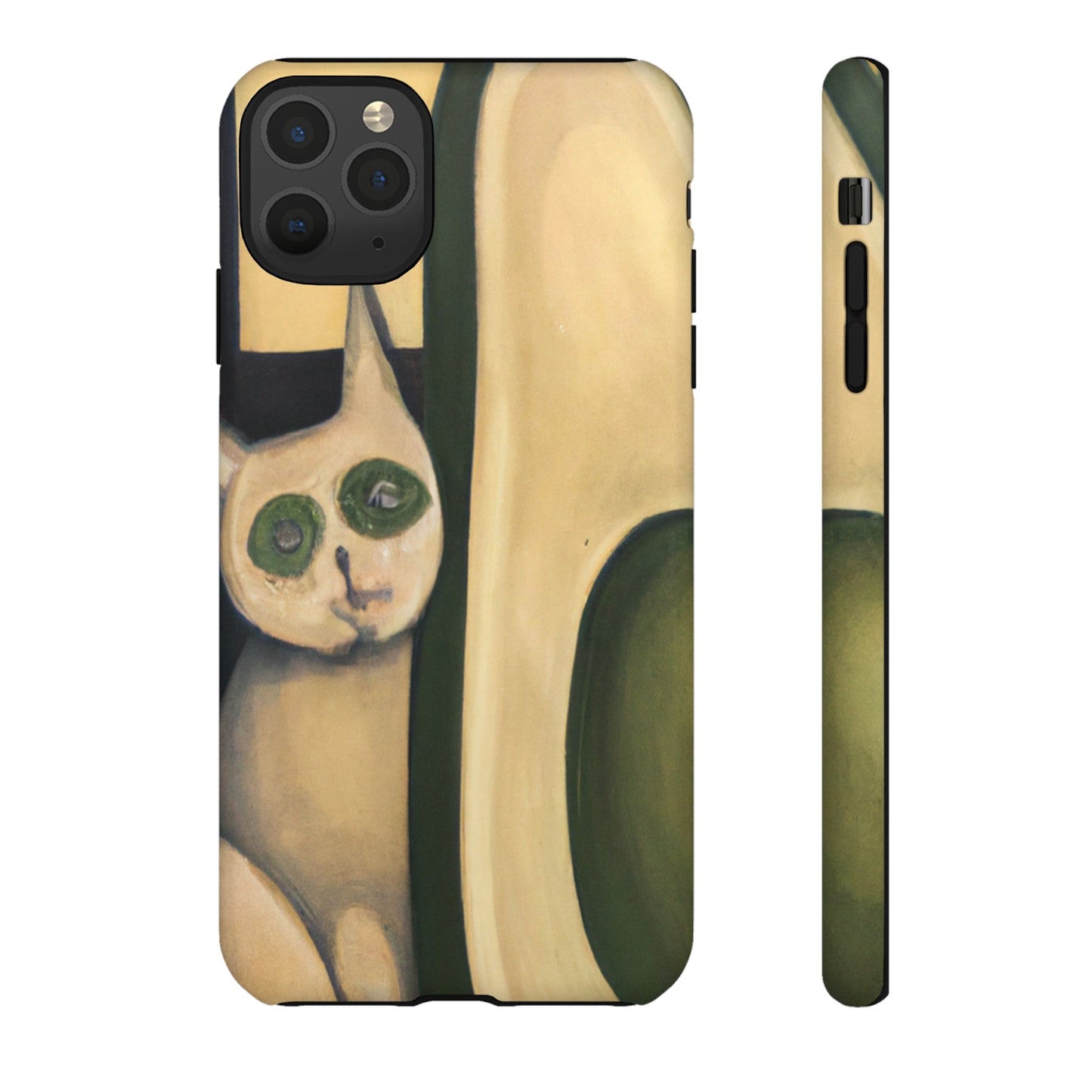 Phone Case-Cat Loves Avocado | Tough-iPhone 11 Pro Max-Matte-PhoneCaseBoss-Phone-Best-Phone-Cases