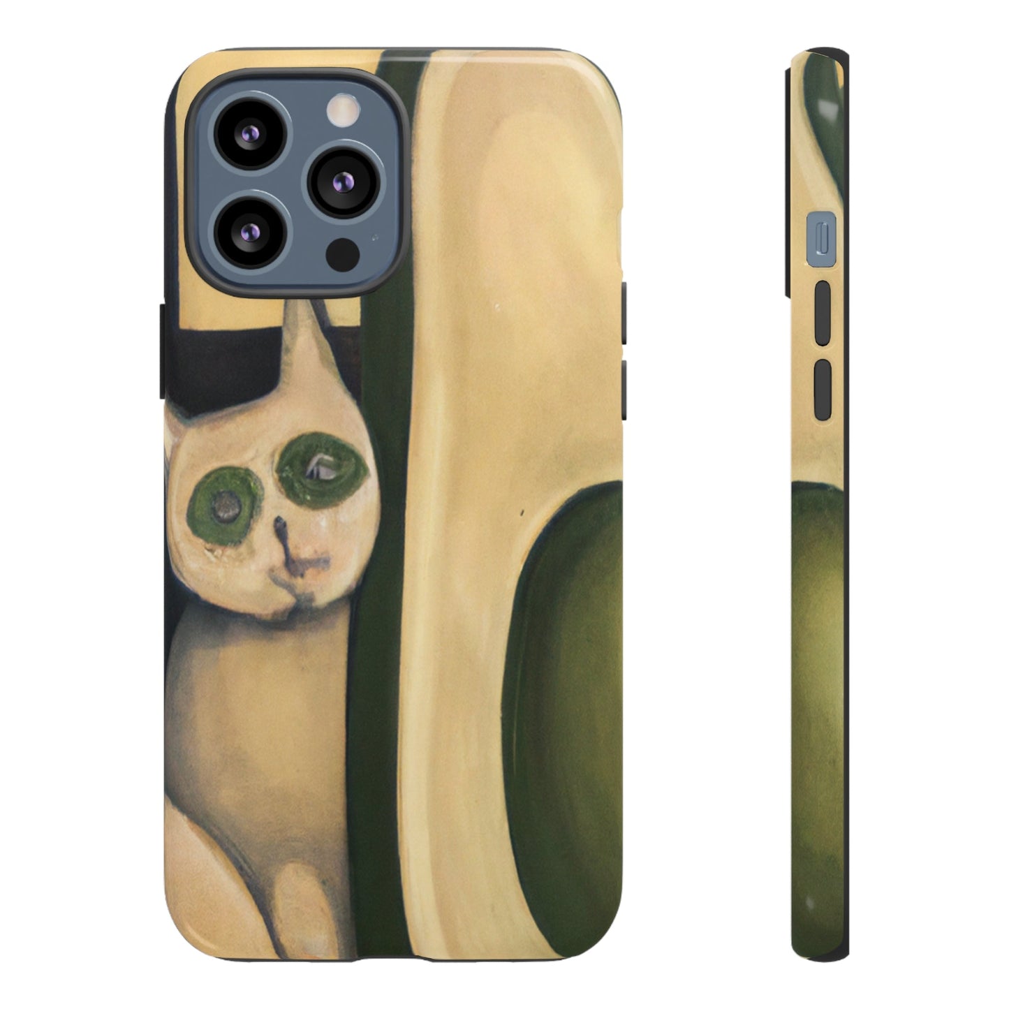 Phone Case-Cat Loves Avocado | Tough-iPhone 13 Pro Max-Glossy-PhoneCaseBoss-Phone-Best-Phone-Cases