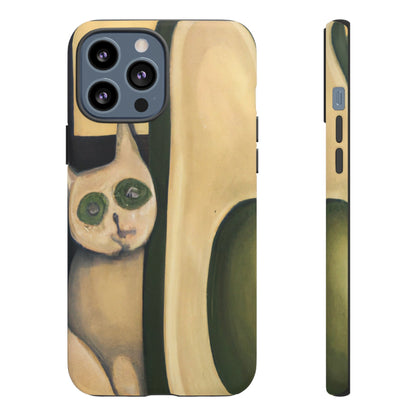 Phone Case-Cat Loves Avocado | Tough-iPhone 13 Pro Max-Matte-PhoneCaseBoss-Phone-Best-Phone-Cases