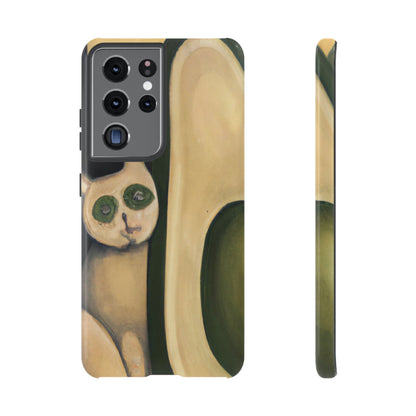 Phone Case-Cat Loves Avocado | Tough-Samsung Galaxy S21 Ultra-Glossy-PhoneCaseBoss-Phone-Best-Phone-Cases