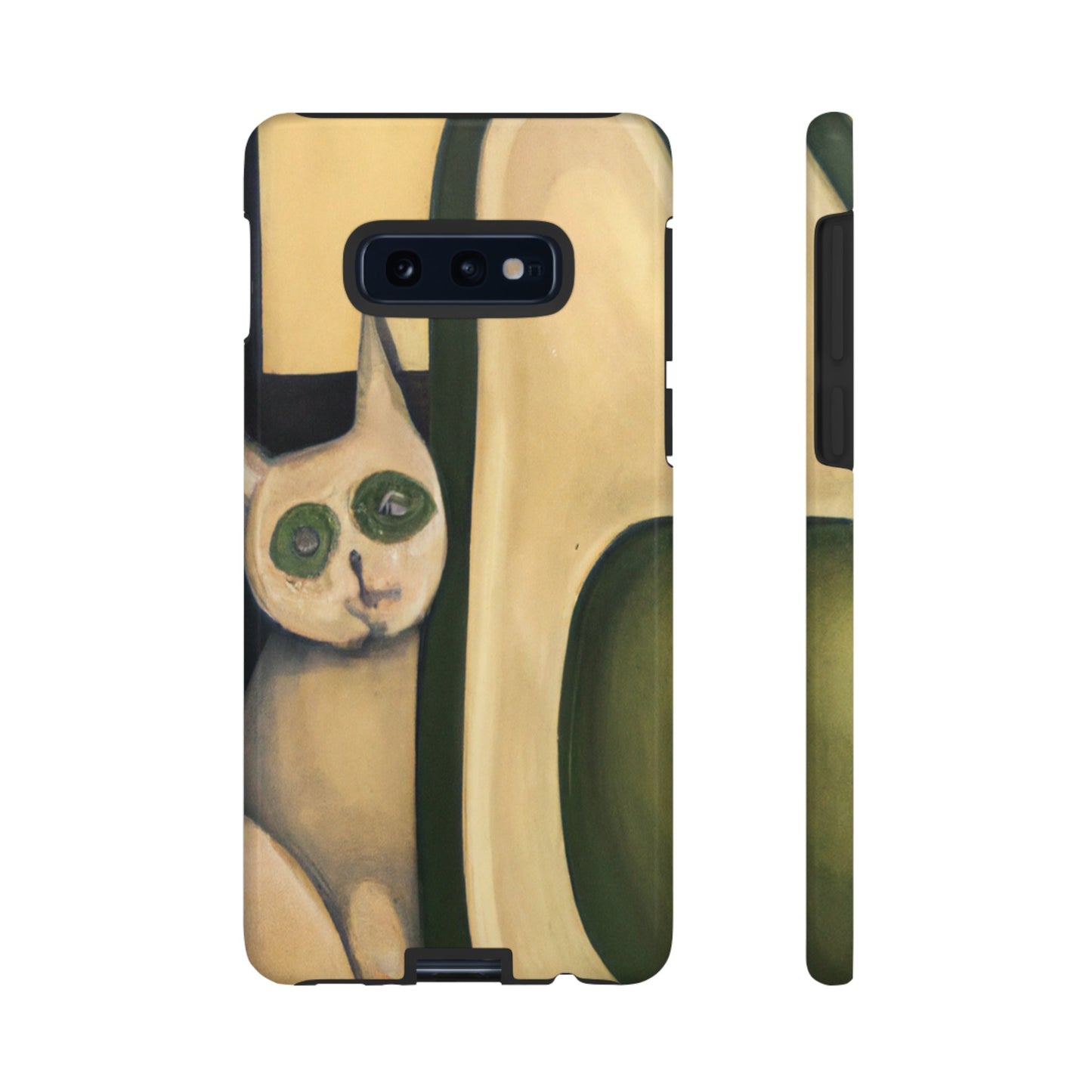 Phone Case-Cat Loves Avocado | Tough-Samsung Galaxy S10E-Glossy-PhoneCaseBoss-Phone-Best-Phone-Cases