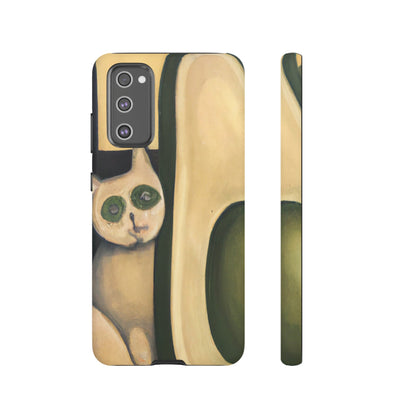 Phone Case-Cat Loves Avocado | Tough-Samsung Galaxy S20 FE-Matte-PhoneCaseBoss-Phone-Best-Phone-Cases