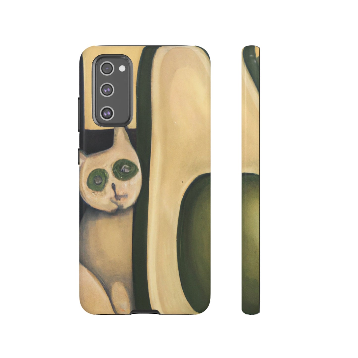 Phone Case-Cat Loves Avocado | Tough-Samsung Galaxy S20 FE-Glossy-PhoneCaseBoss-Phone-Best-Phone-Cases