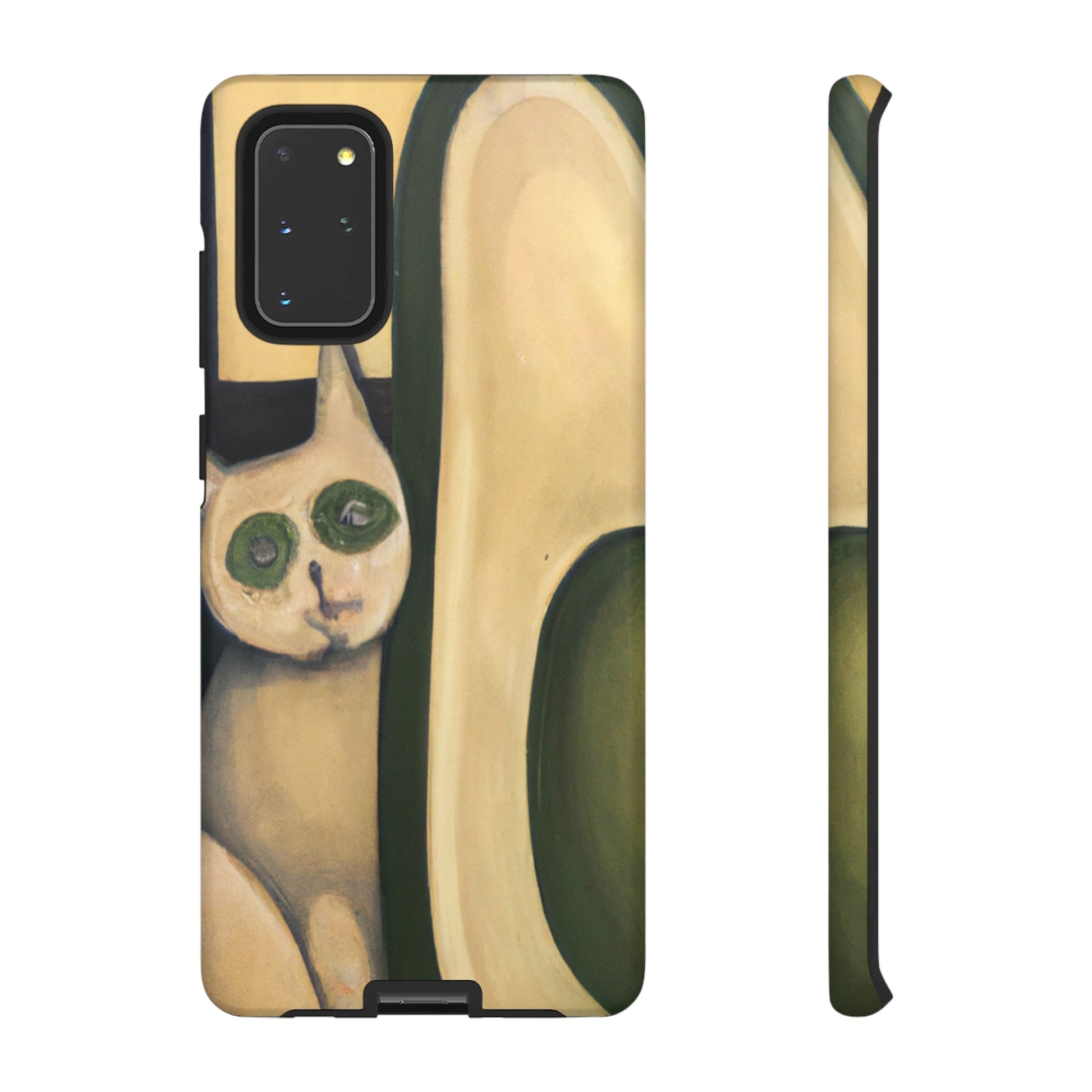 Phone Case-Cat Loves Avocado | Tough-Samsung Galaxy S20+-Matte-PhoneCaseBoss-Phone-Best-Phone-Cases