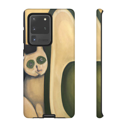 Phone Case-Cat Loves Avocado | Tough-Samsung Galaxy S20 Ultra-Glossy-PhoneCaseBoss-Phone-Best-Phone-Cases