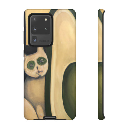 Phone Case-Cat Loves Avocado | Tough-Samsung Galaxy S20 Ultra-Matte-PhoneCaseBoss-Phone-Best-Phone-Cases