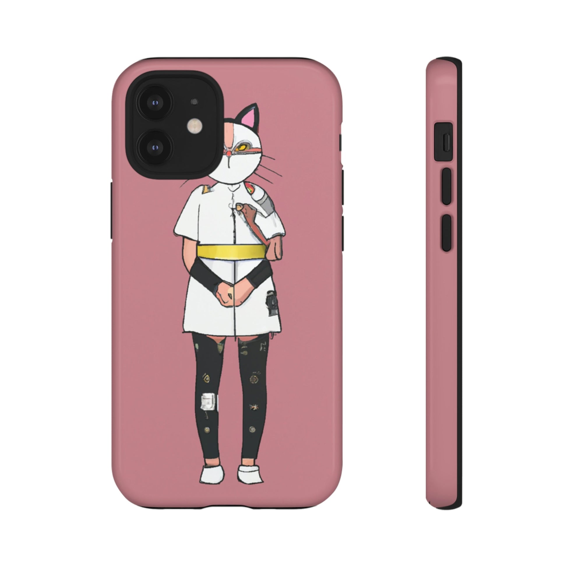 Phone Case-Cat Nurse | Tough-iPhone 12 Mini-Glossy-PhoneCaseBoss-Phone-Best-Phone-Cases