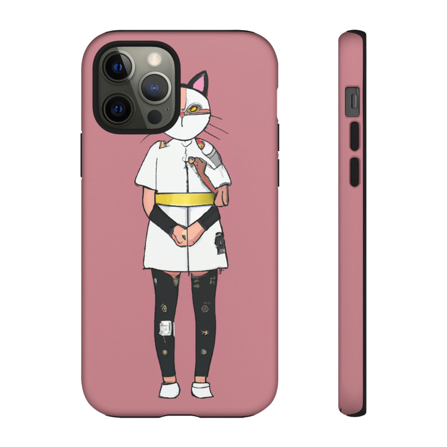 Phone Case-Cat Nurse | Tough-iPhone 12 Pro-Matte-PhoneCaseBoss-Phone-Best-Phone-Cases