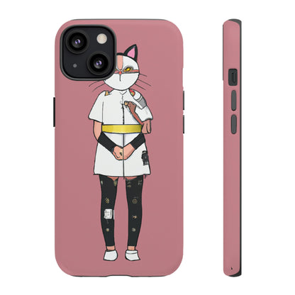 Phone Case-Cat Nurse | Tough-iPhone 13-Matte-PhoneCaseBoss-Phone-Best-Phone-Cases