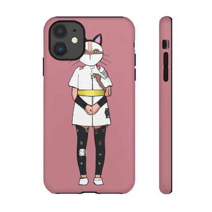 Phone Case-Cat Nurse | Tough-iPhone 11-Matte-PhoneCaseBoss-Phone-Best-Phone-Cases