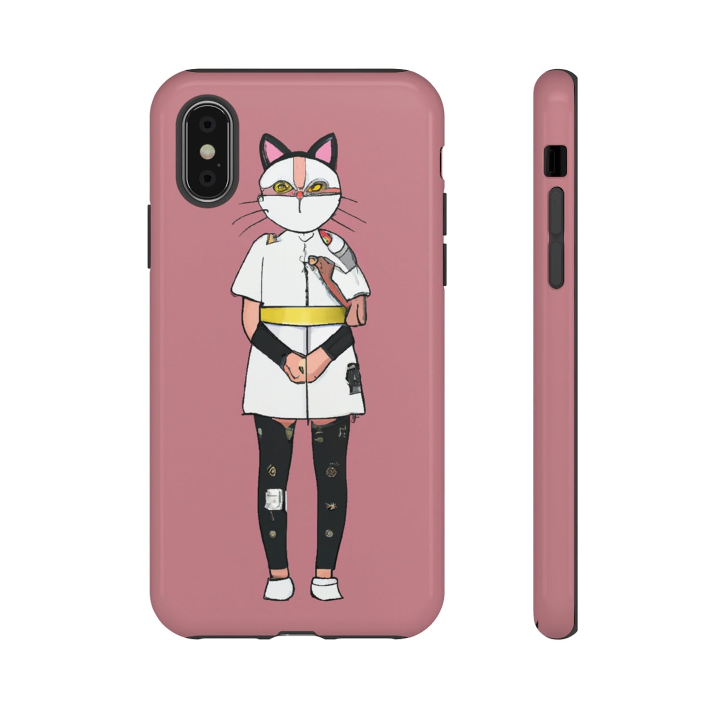 Phone Case-Cat Nurse | Tough-iPhone X-Glossy-PhoneCaseBoss-Phone-Best-Phone-Cases