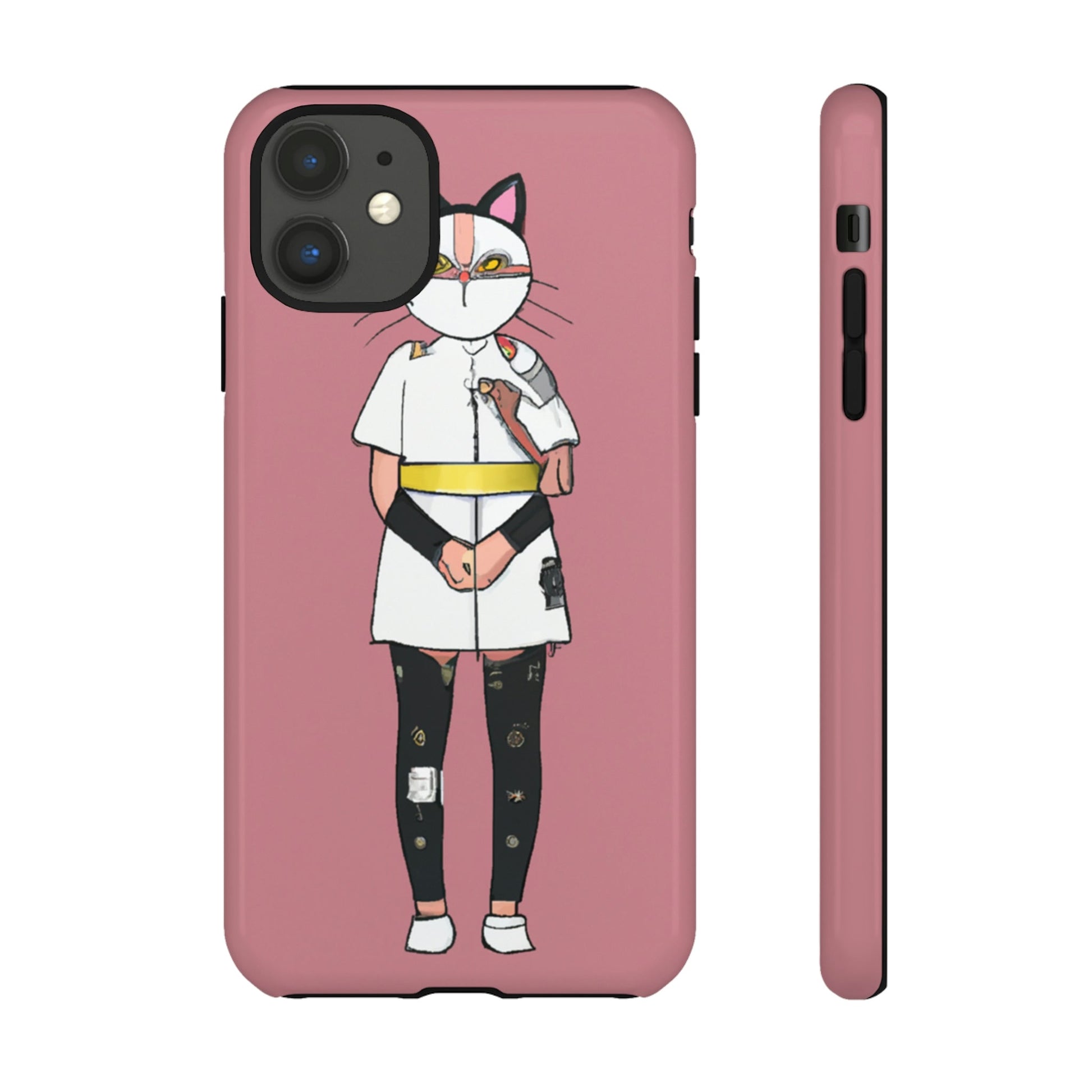 Phone Case-Cat Nurse | Tough-iPhone 11-Glossy-PhoneCaseBoss-Phone-Best-Phone-Cases