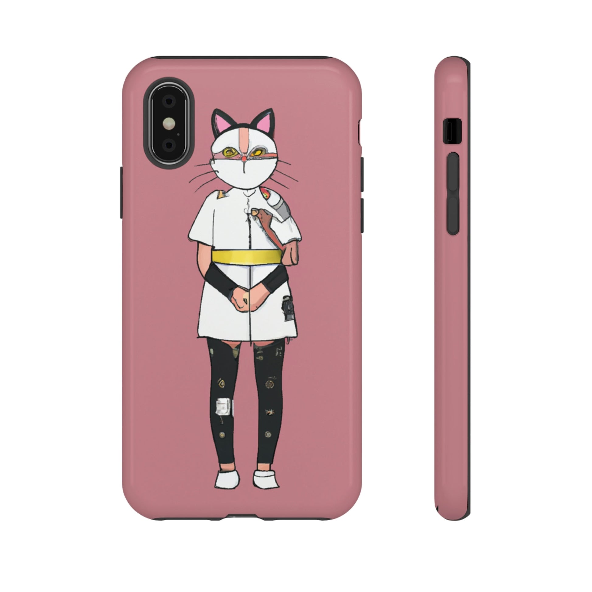 Phone Case-Cat Nurse | Tough-iPhone XS-Glossy-PhoneCaseBoss-Phone-Best-Phone-Cases